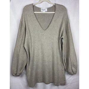 ICHI Women's Medium V-Neck Sweater Lagenlook Coastal Chic Normcore Oversized